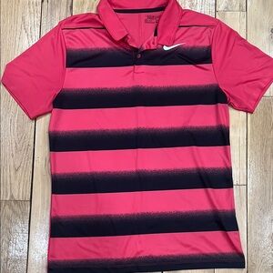 2/40 Nike Golf Red and Black Striped Polo Shirt